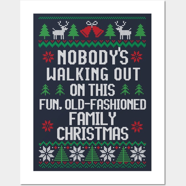 Nobody's walking out on this fun, old-fashioned family christmas Wall Art by BodinStreet